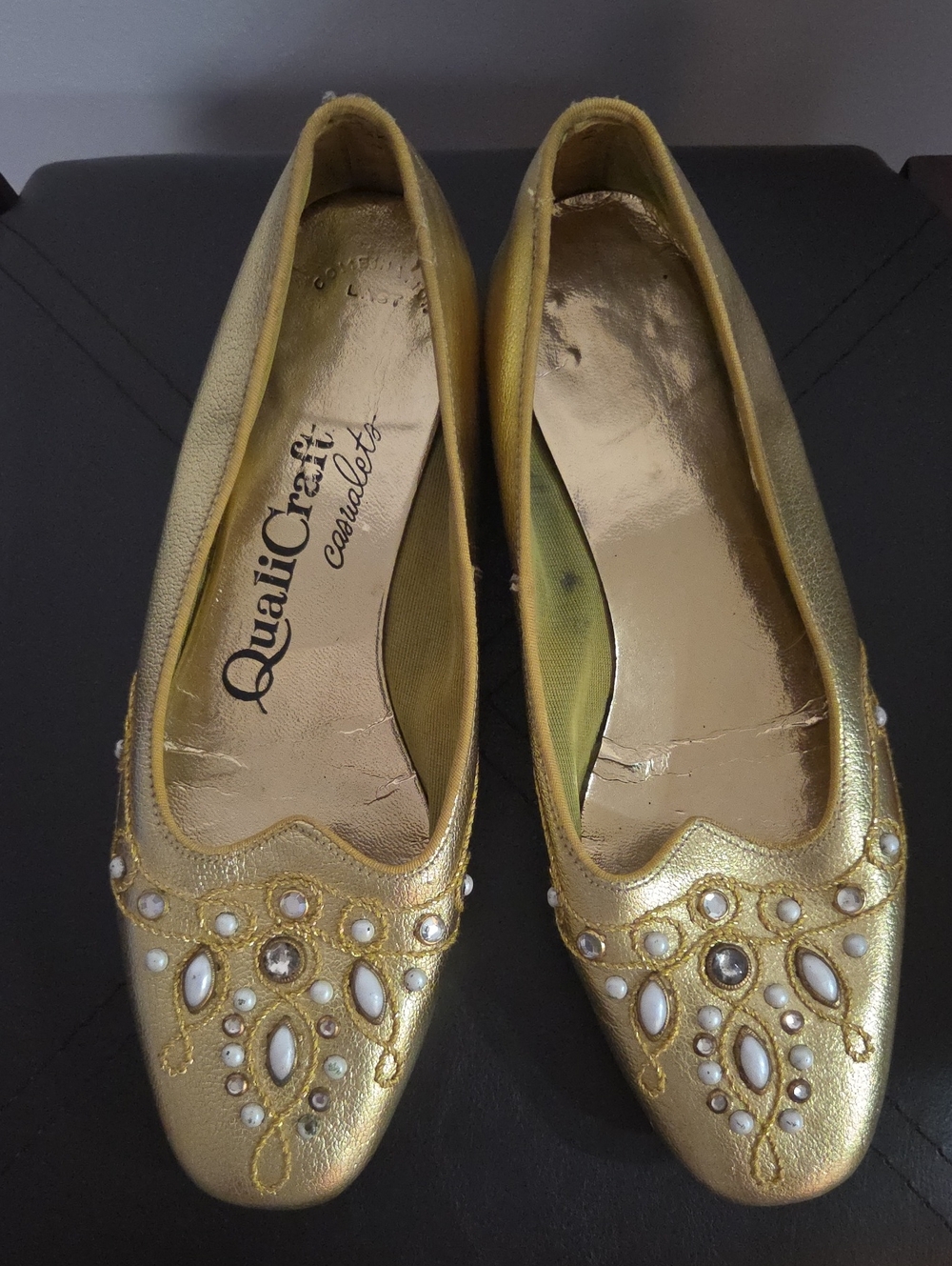 Gold Embellished Women's Flats